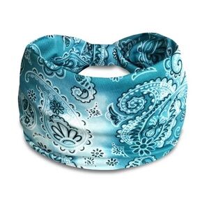 Tie Dye Turquoise Wide Headband